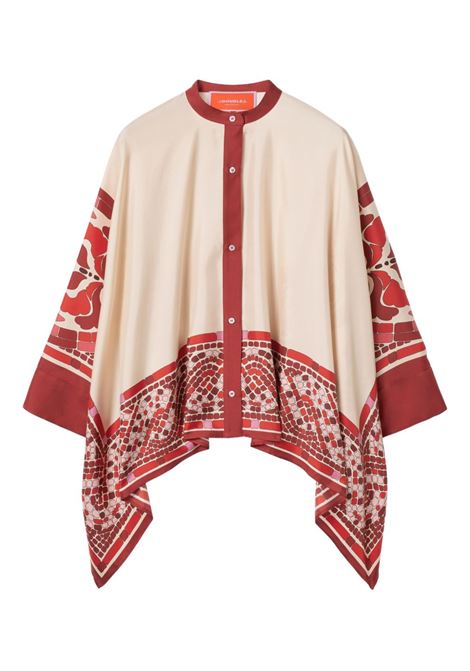 Camicia stile foulard in seta multicolore La double j - donna LA DOUBLE J | SHI0059SIL006COB01RE01